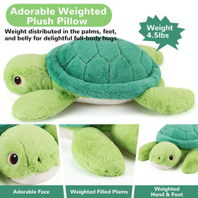 Gnomantic Turtle weighted plush bedtime support for a calm evening routine