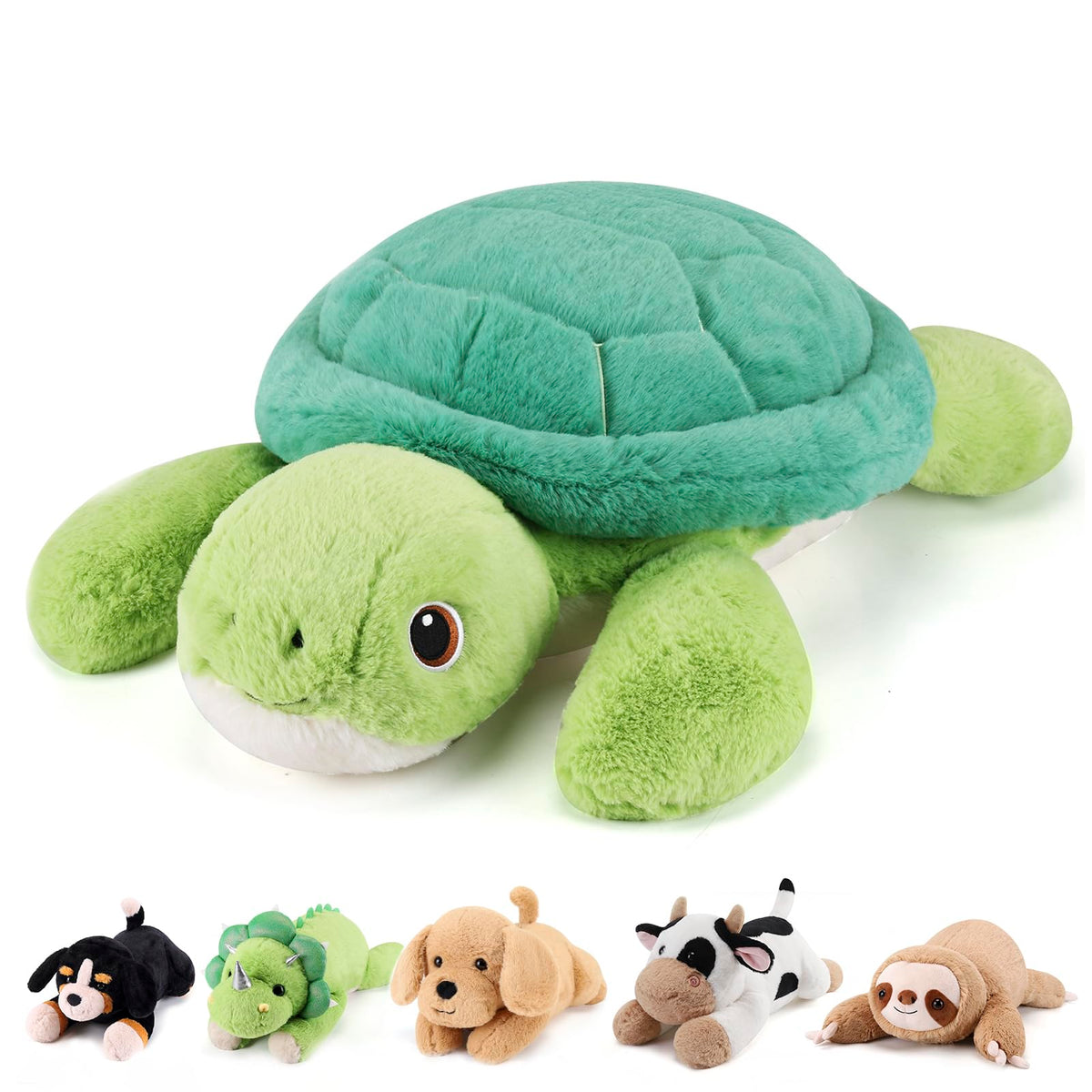 Gnomantic Turtle weighted plush face offers comforting snuggle at night