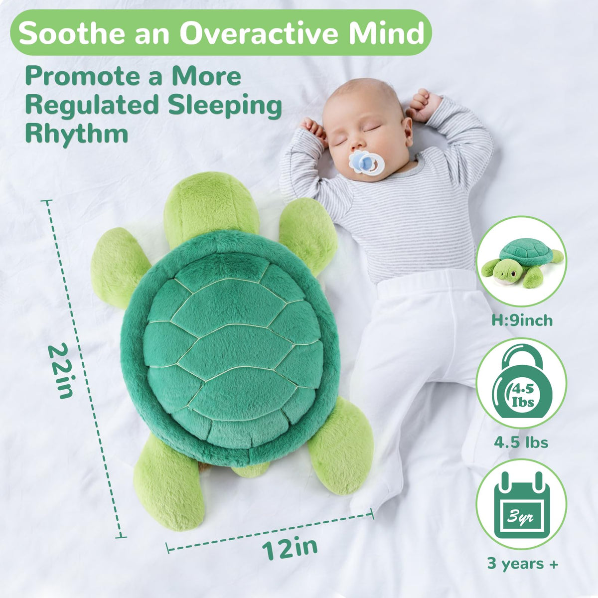 Gnomantic Turtle weighted plush kid-friendly cuddle buddy for comfort