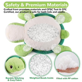 Gnomantic Turtle weighted plush nap time companion for kids and adults