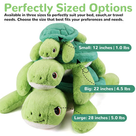 Gnomantic Turtle weighted plush snuggle provides relaxing calm during downtime