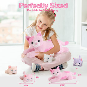 gnomantic unzip belly feature lets children reveal the four kittens for added surprise