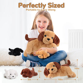gnomantic white puppy plush soft cuddle toy for bedtime