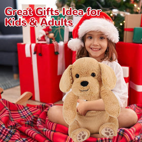 Gnomantic Yellow Lab plush supports soothing, calming moments after a long day.