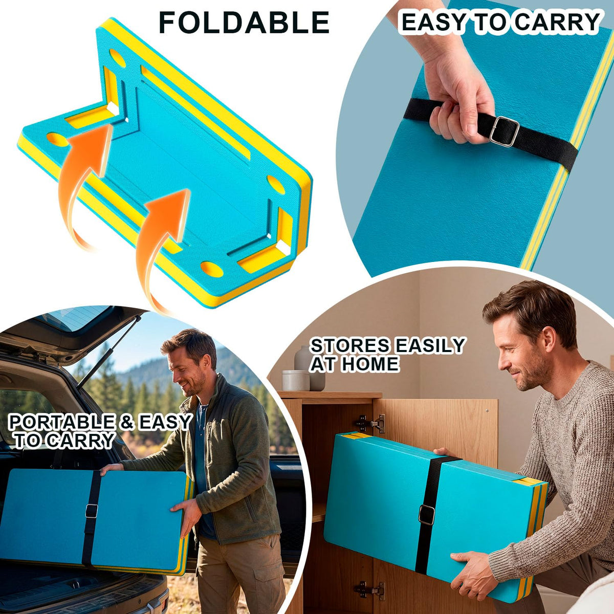 Multi-purpose floating tray for cards, dominoes, and snacks.