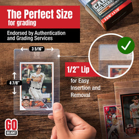 GO DELIGHT semi-rigid holder protects BGS-grade cards during submission