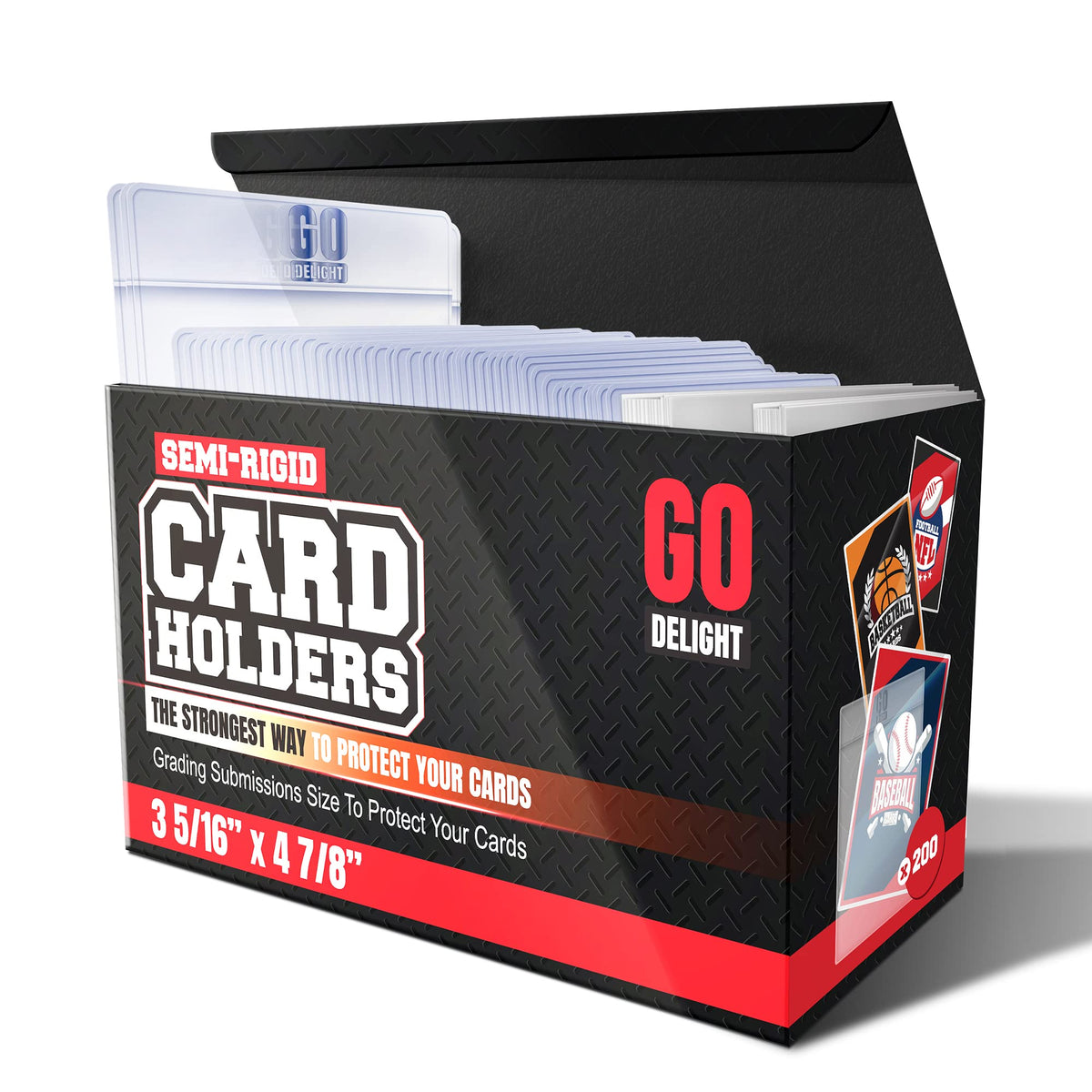 GO DELIGHT semi-rigid holder protects PSA-grade cards during submission