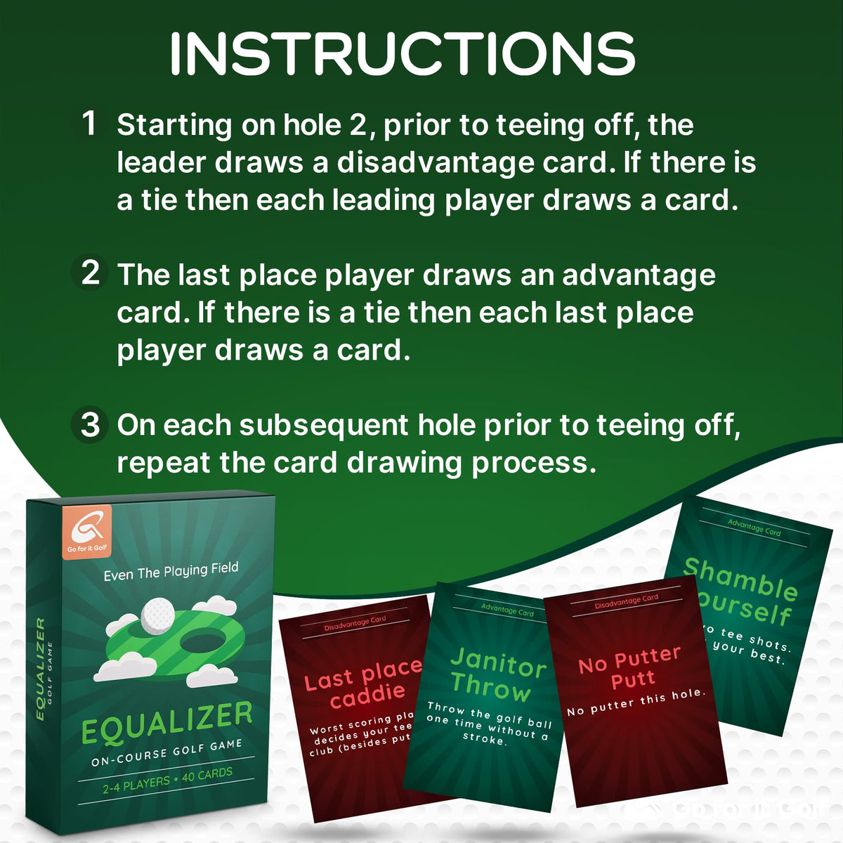 Go For It Golf Equalizer disadvantage cards balance the round
