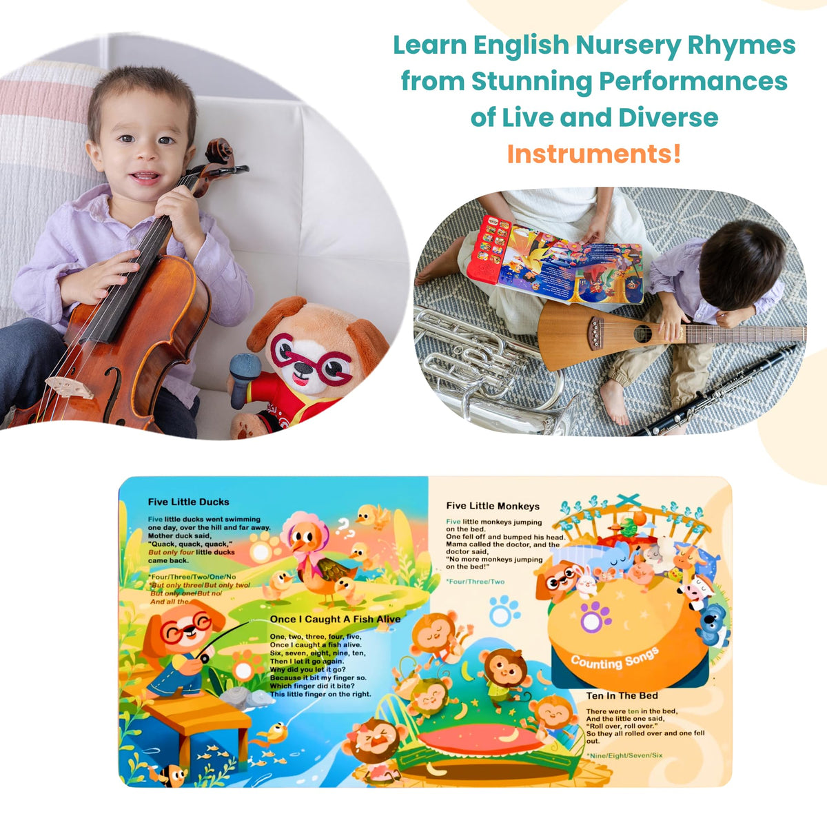GO GO 30 Classic Nursery Rhymes Sound Book built-in speaker clear sound.