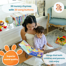 GO GO 30 Classic Nursery Rhymes Sound Book open pages showcase vibrant illustrations for imagination.
