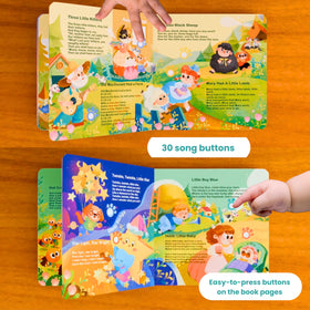 GO GO 30 Classic Nursery Rhymes Sound Book USB-C port charging accessibility.