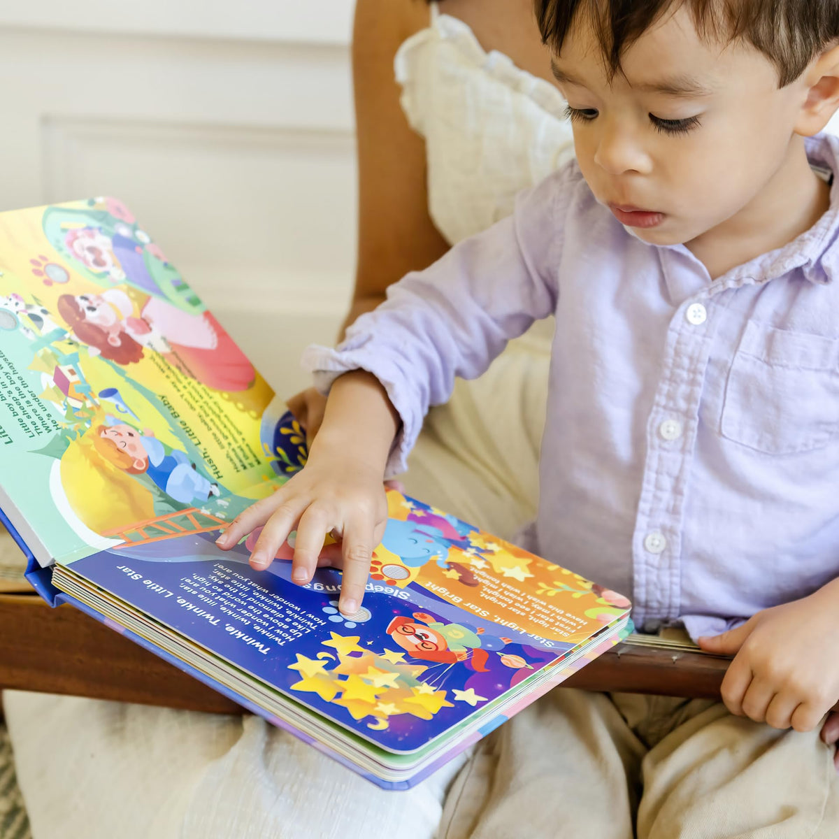 GO GO 30 Classic Nursery Rhymes Sound Book volume controls for safe listening.