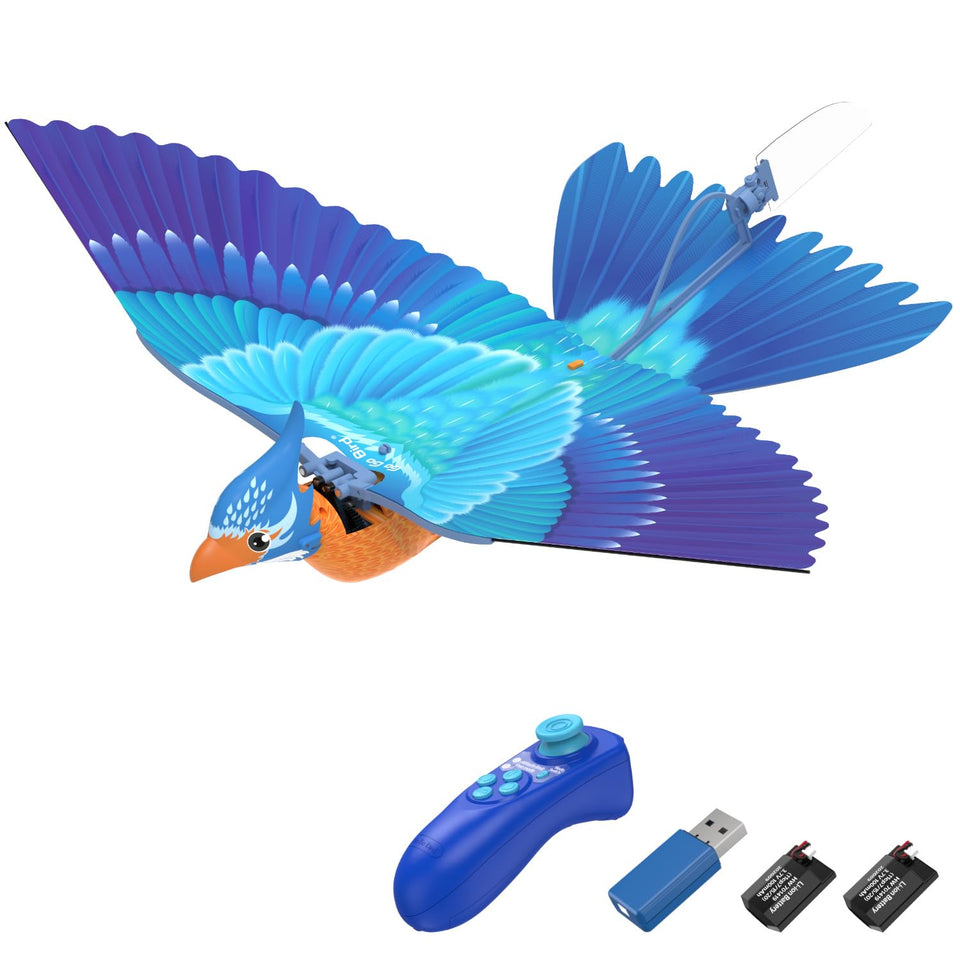 Go Go Bird bionic RC bird with flapping wings for realistic flight excitement.