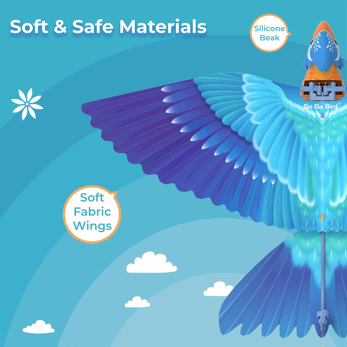 Go Go Bird remote-controlled toy ready for easy indoor and outdoor use.