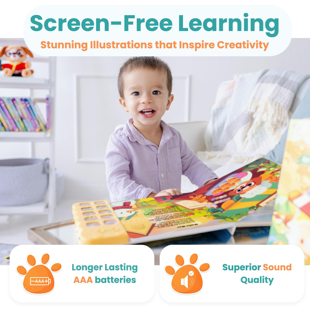 GO GO Creative Nursery Rhymes close-up of button press captures vibrant audio interaction.