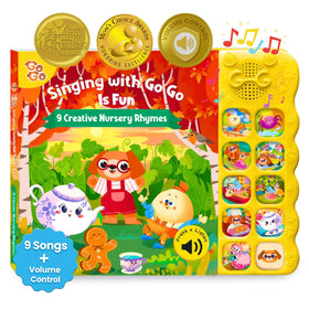 GO GO Creative Nursery Rhymes book cover showing durable, kid-friendly design.