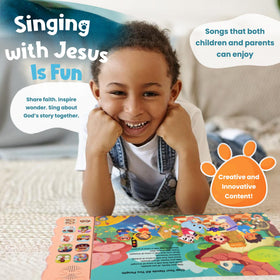 GO GO Songs open spread inviting hands-on Bible storytelling