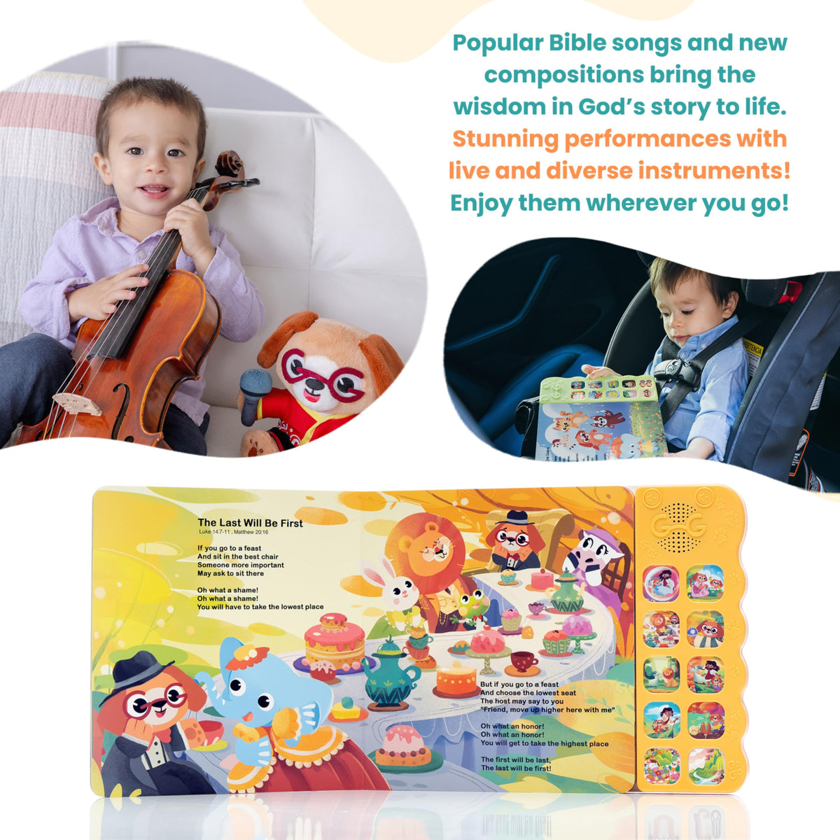 GO GO Bible Songs of Wisdom toddler-friendly family-time illustrations.