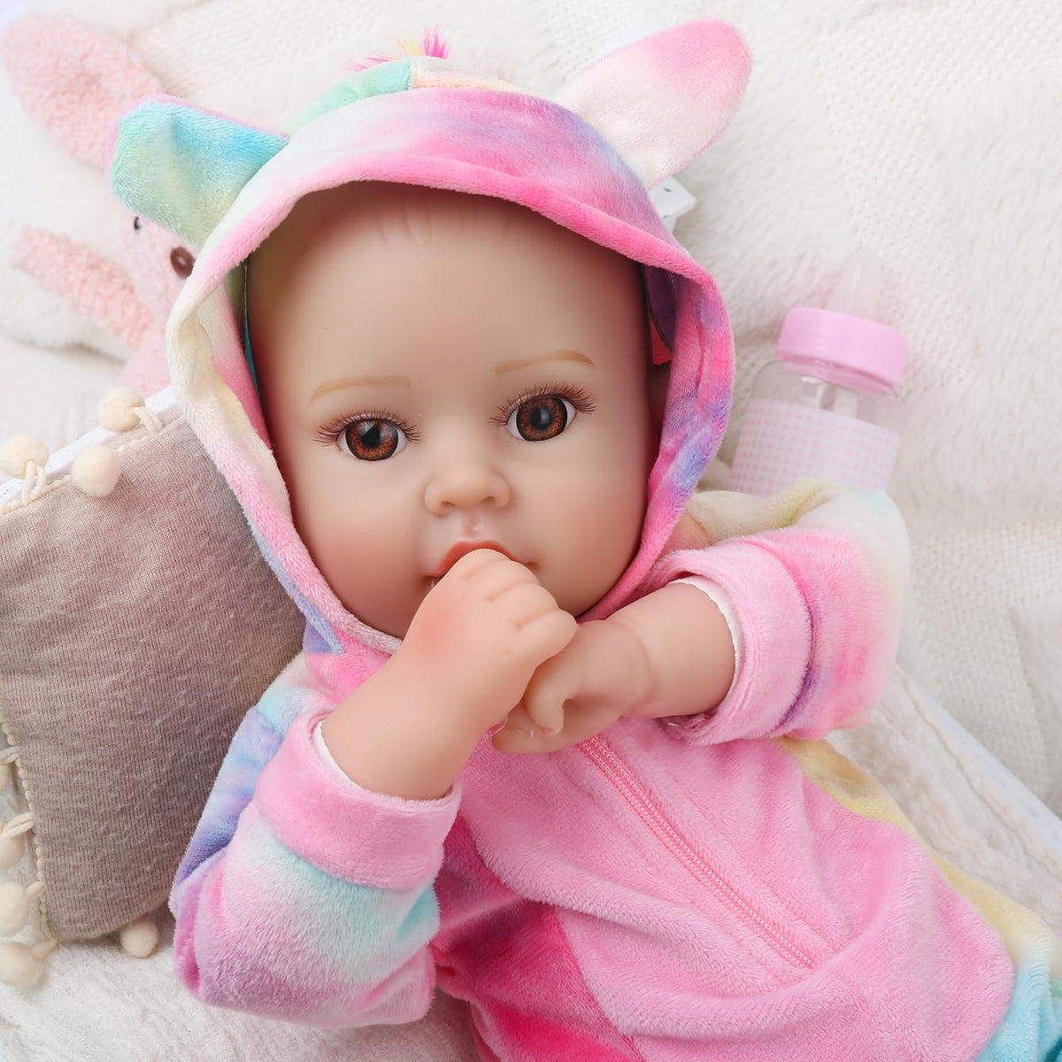 GOAROY lifelike baby doll soft body for comfortable hugs and tactile learning.