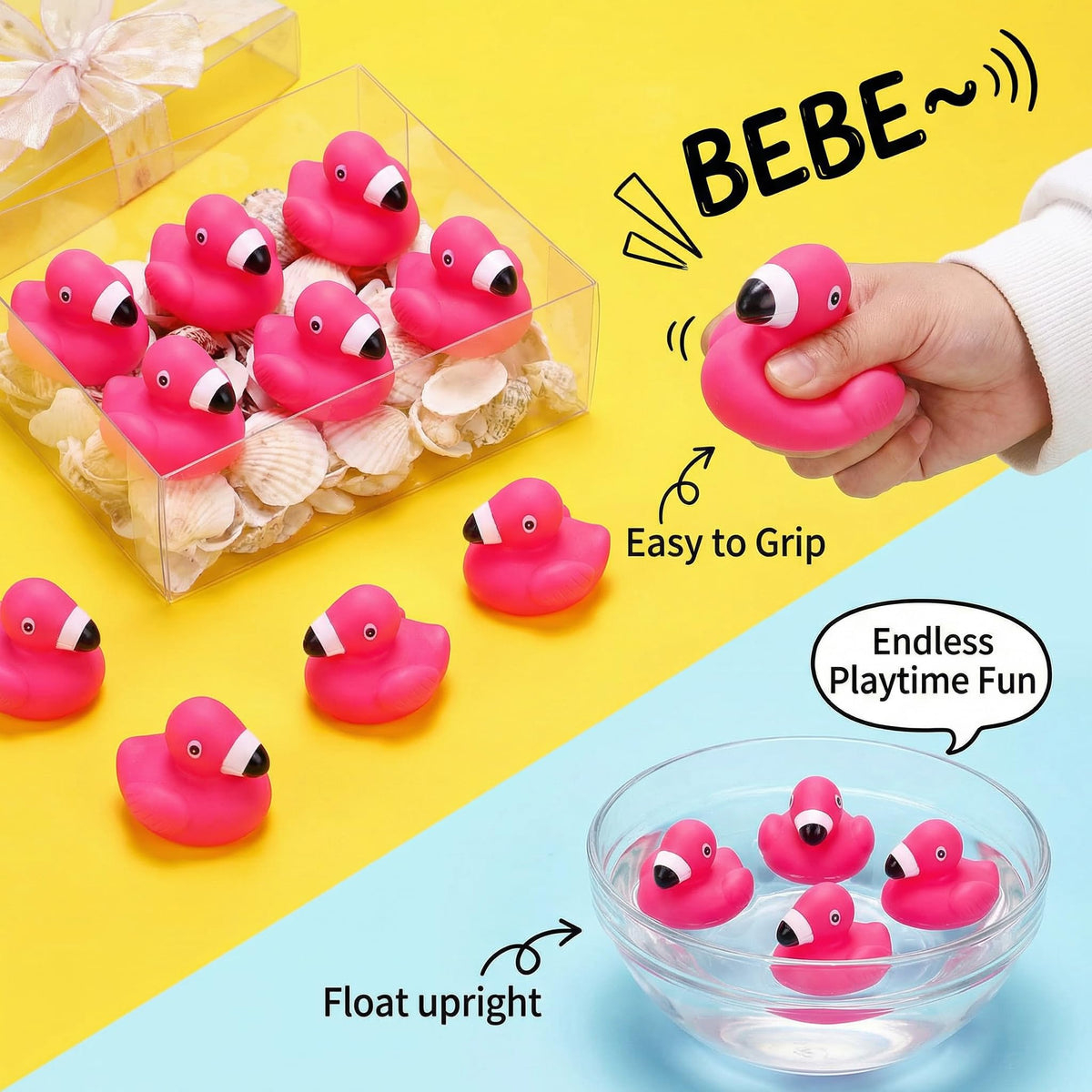 Goaste flamingo ducks float on water, ideal for pool parties.