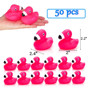 Goaste flamingo ducks in soft, durable rubber for safe, playful bath time.
