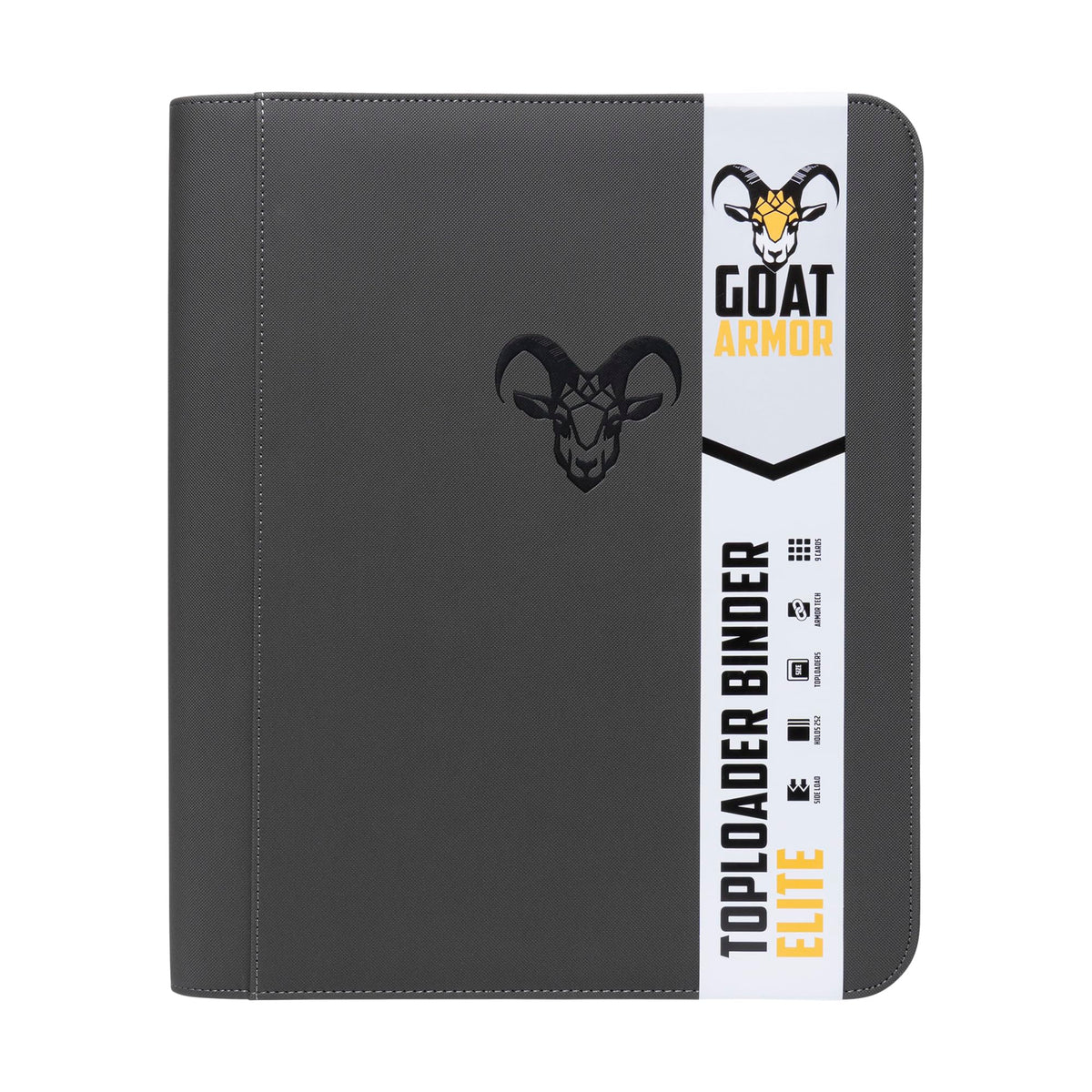 Goat Armor TopLoader Binder opened to reveal archival-safe pages for organization.