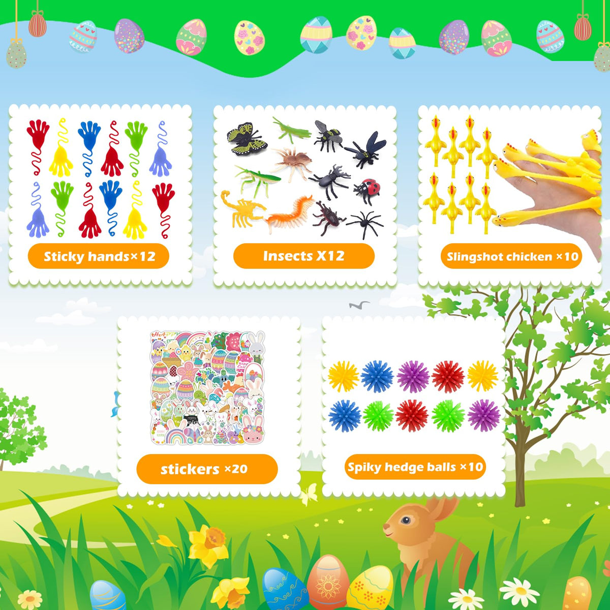 GOAUS Easter Egg Fillers rings add color to goody bags