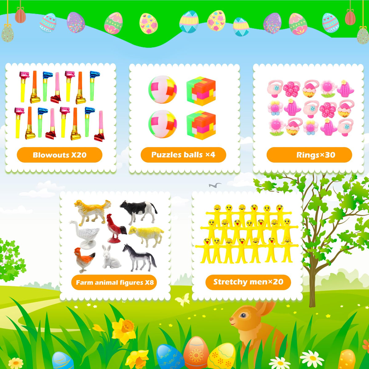 GOAUS Easter Egg Fillers stickers boost loot bags for celebrations