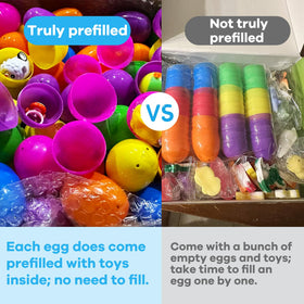 GOAUS Prefilled Easter Eggs opened to reveal toys ready for play