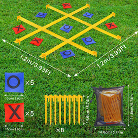 GoBene giant tic tac toe beanbags, dual-sided X and O for quick play.