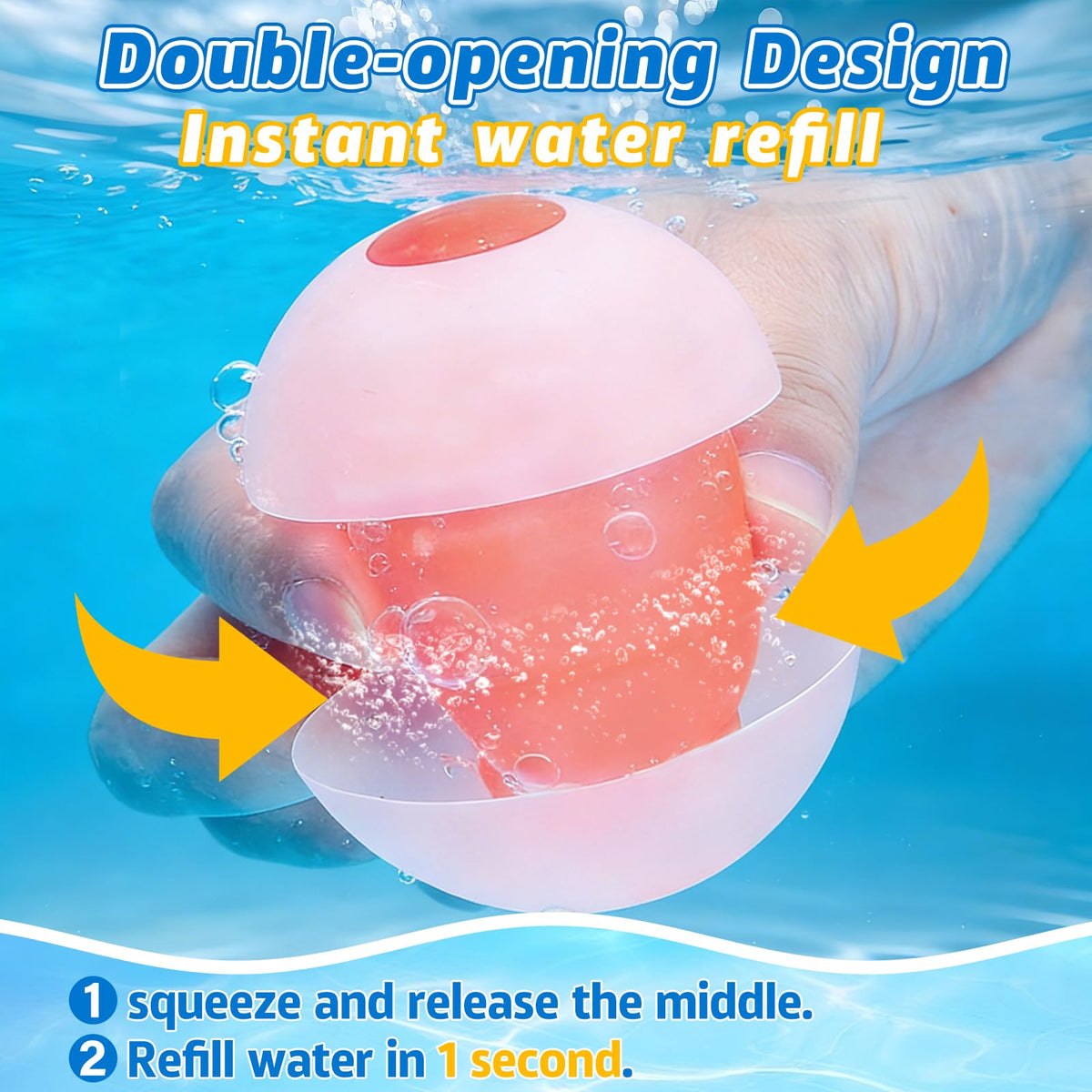 GoBene backyard and pool scenes show quick-fill play in sunny settings.