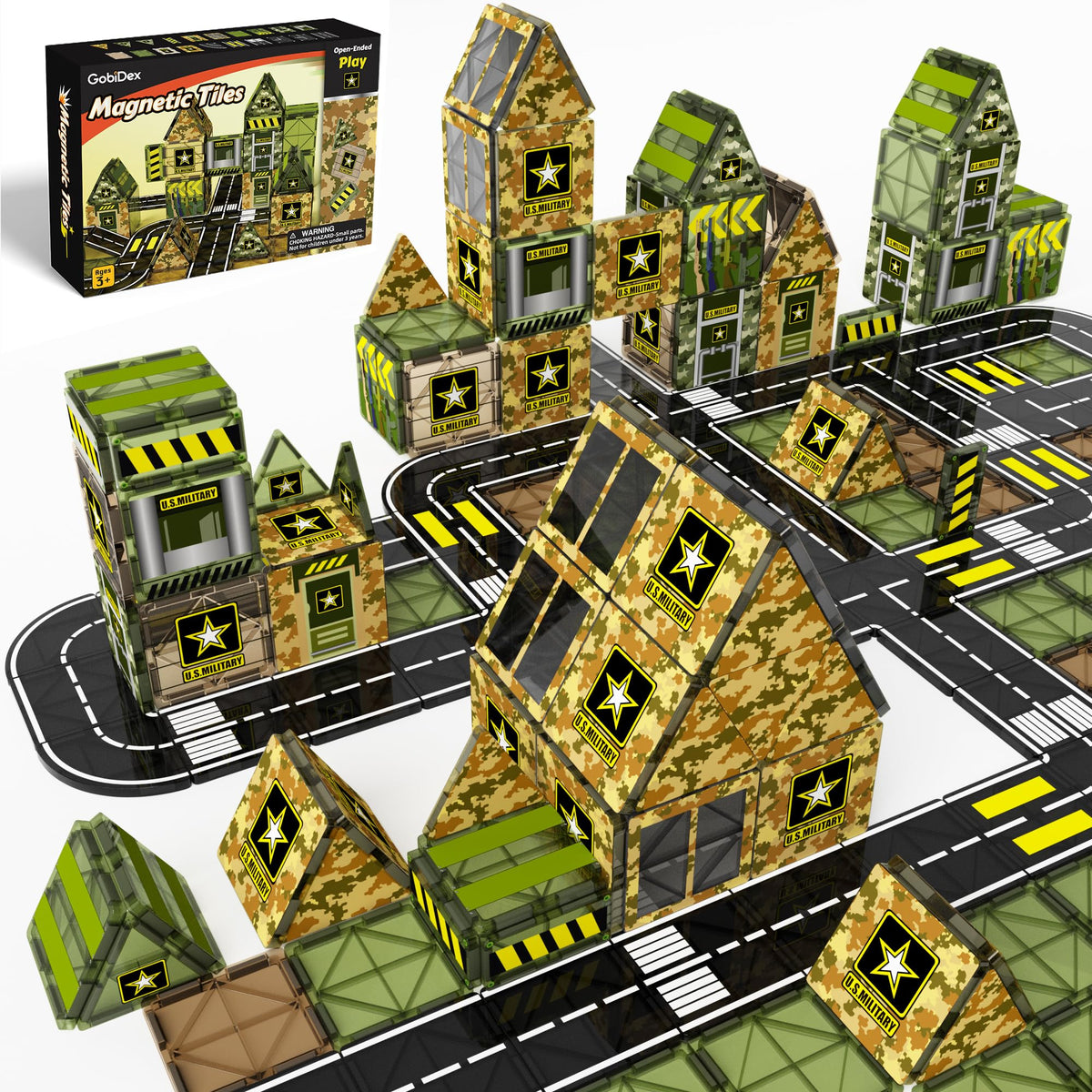 GobiDex army-base tiles for immersive, screen-free play and modular building