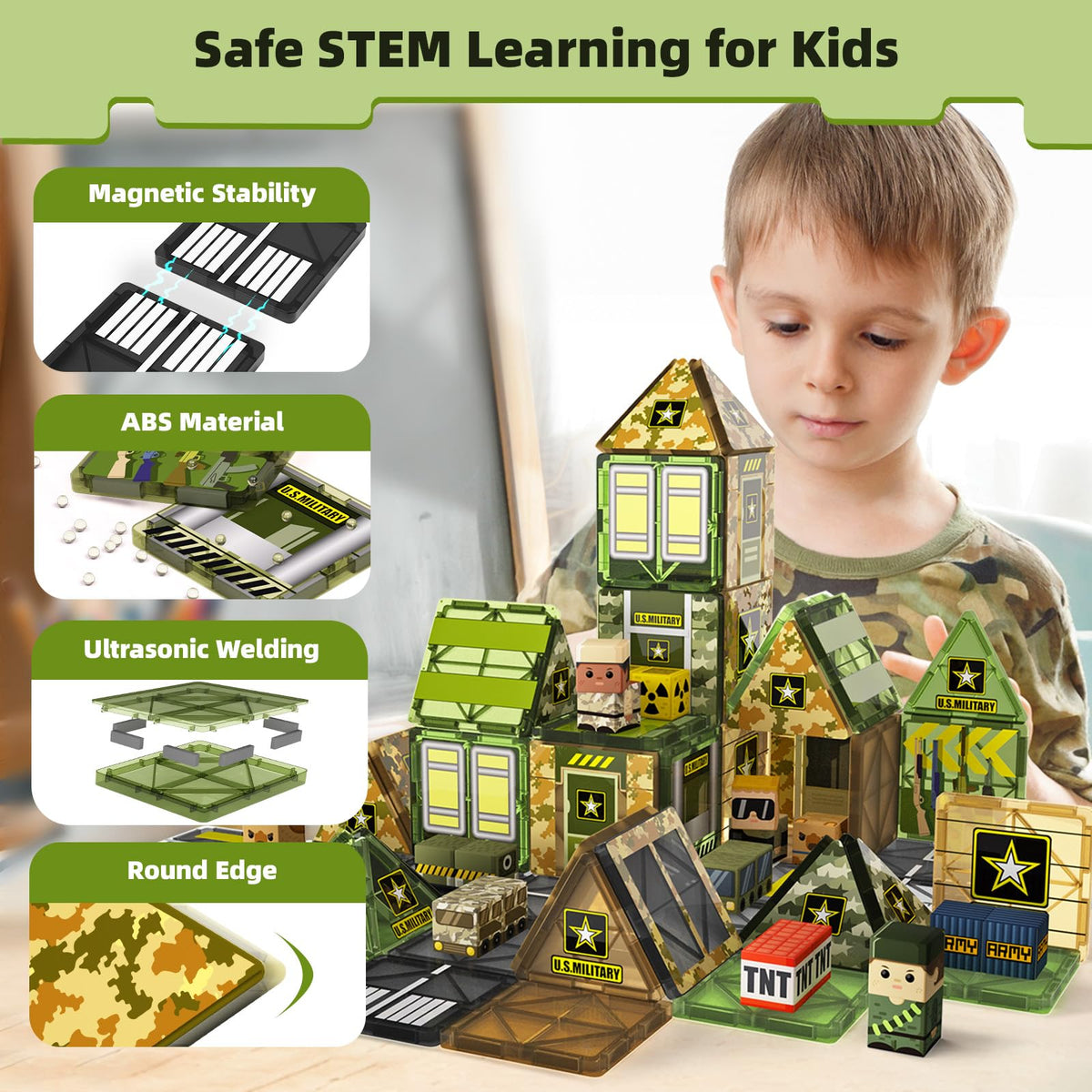 GobiDex camouflage tiles and cubes support hands-on building and pattern design