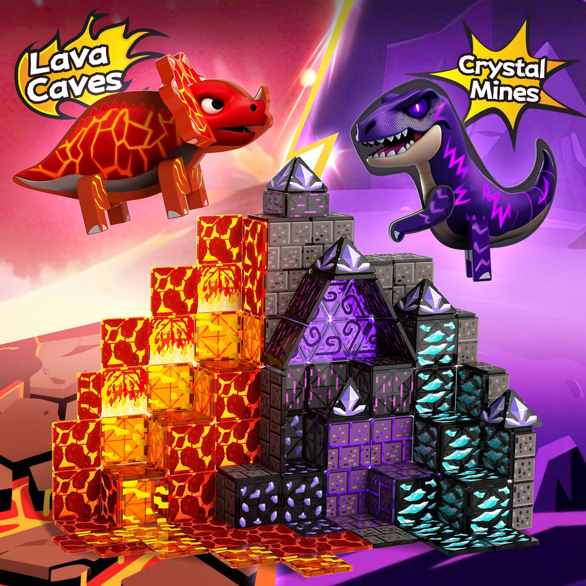 GobiDex dino figures double-sided for durable connections during builds