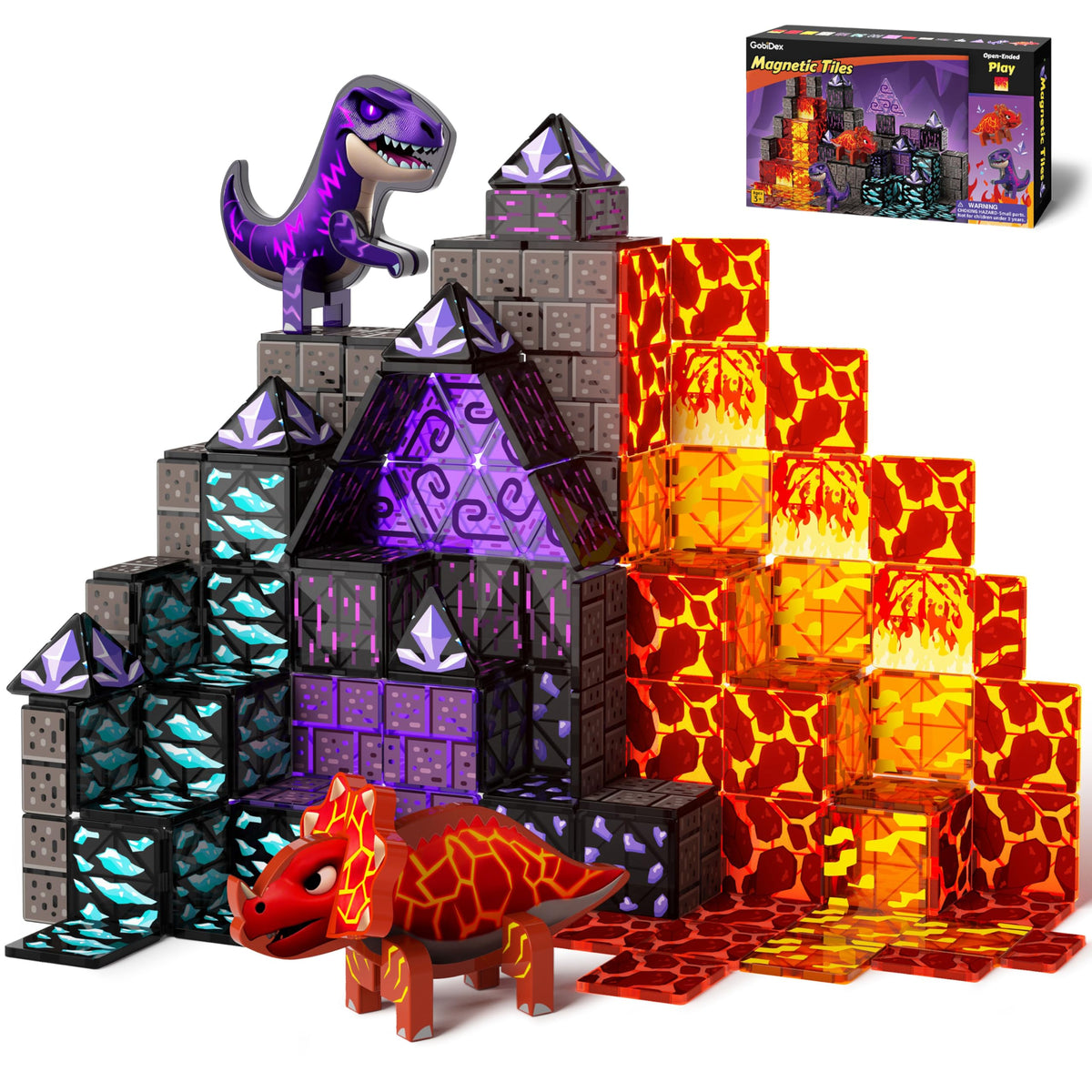 GobiDex dinosaur tiles lava cave for immersive STEM play