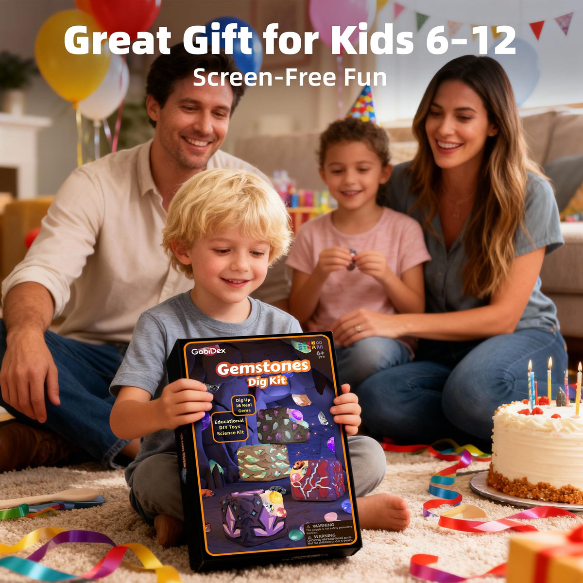 GobiDex Gemstones Dig Kit engages kids with a STEM treasure hunt.