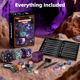GobiDex Gemstones Dig Kit includes full-color guide for geologic learning.