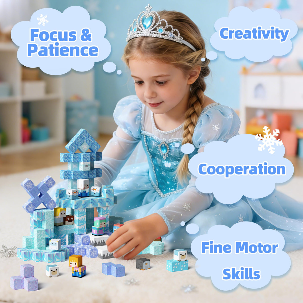 GobiDex magnetic blocks dynamic assembly scene encourages spatial reasoning