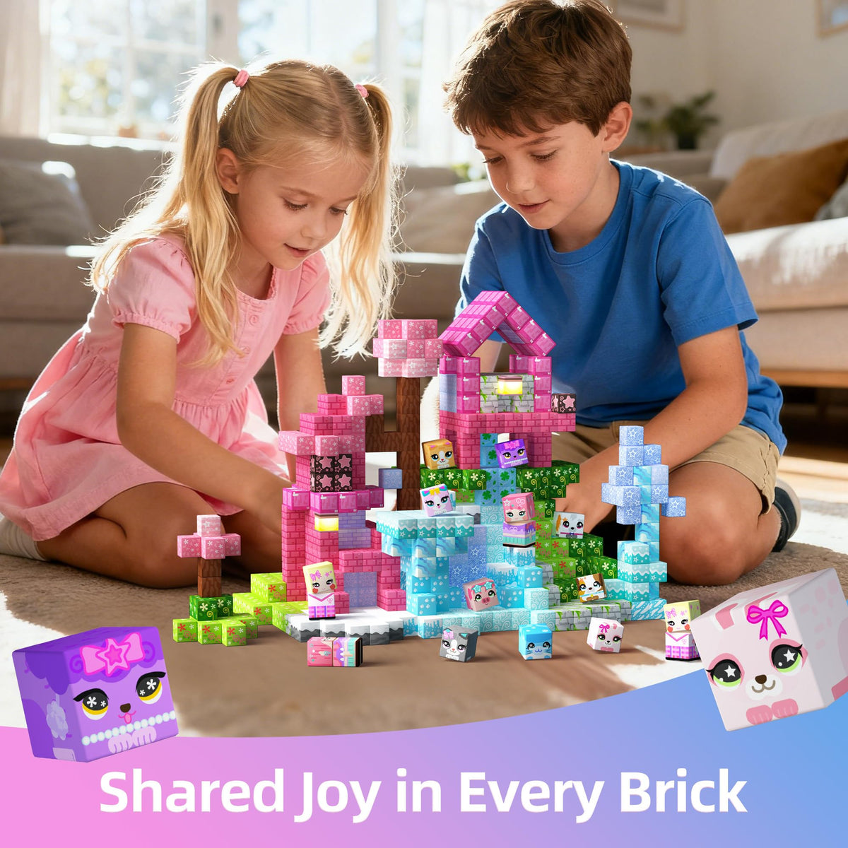 Bright pink set supports focus and imaginative extended play sessions.