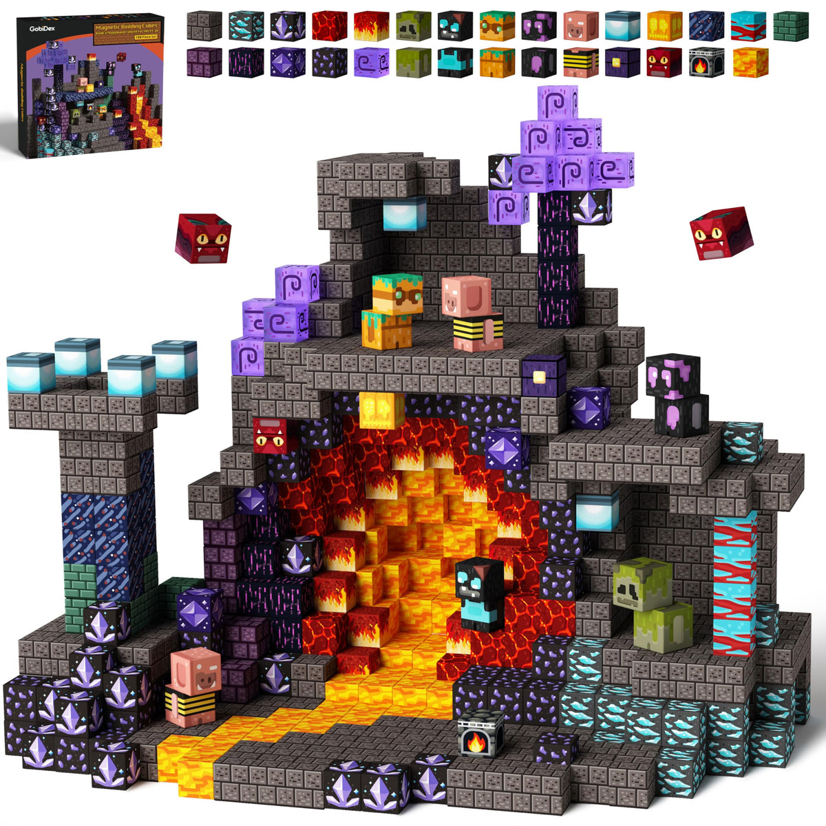 GobiDex magnetic blocks form a dark castle for imaginative play and spatial thinking