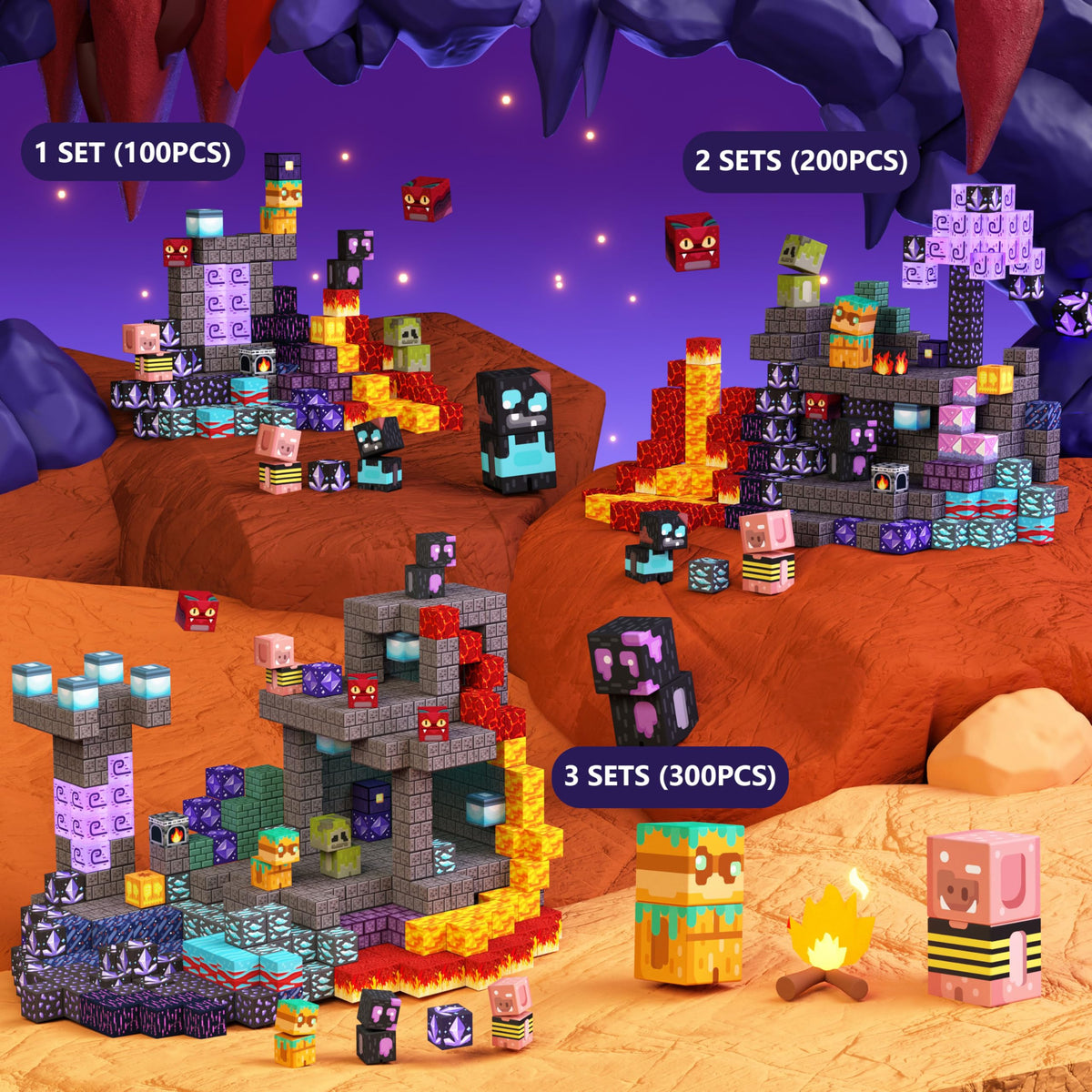 GobiDex magnetic blocks create a dark tower to spark creativity and problem solving