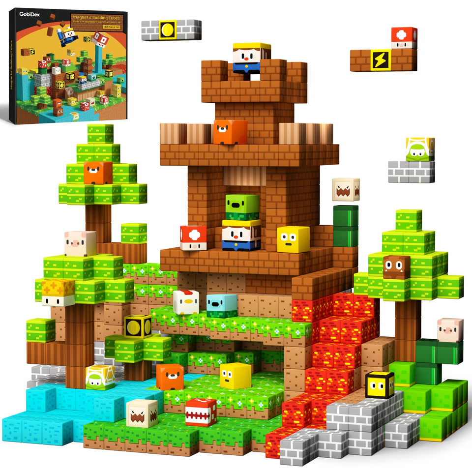 GobiDex magnetic blocks packaging featuring a ready-to-gift STEM toy for imaginative play.