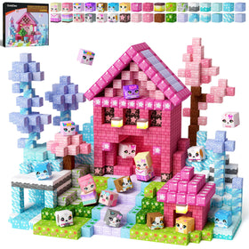 GobiDex magnetic blocks pink princess cottage for imaginative building play.