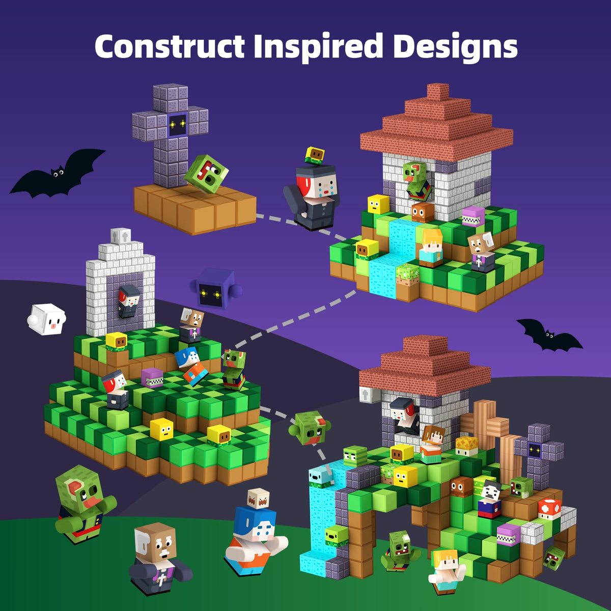 GobiDex magnetic cubes connect easily for endless stacking and design.