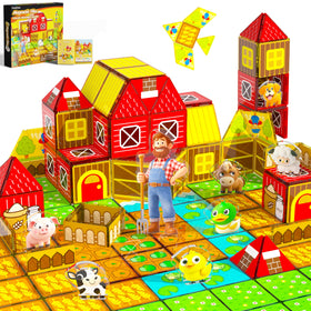 GobiDex magnetic tiles farm animals for imaginative play and early STEM exploration