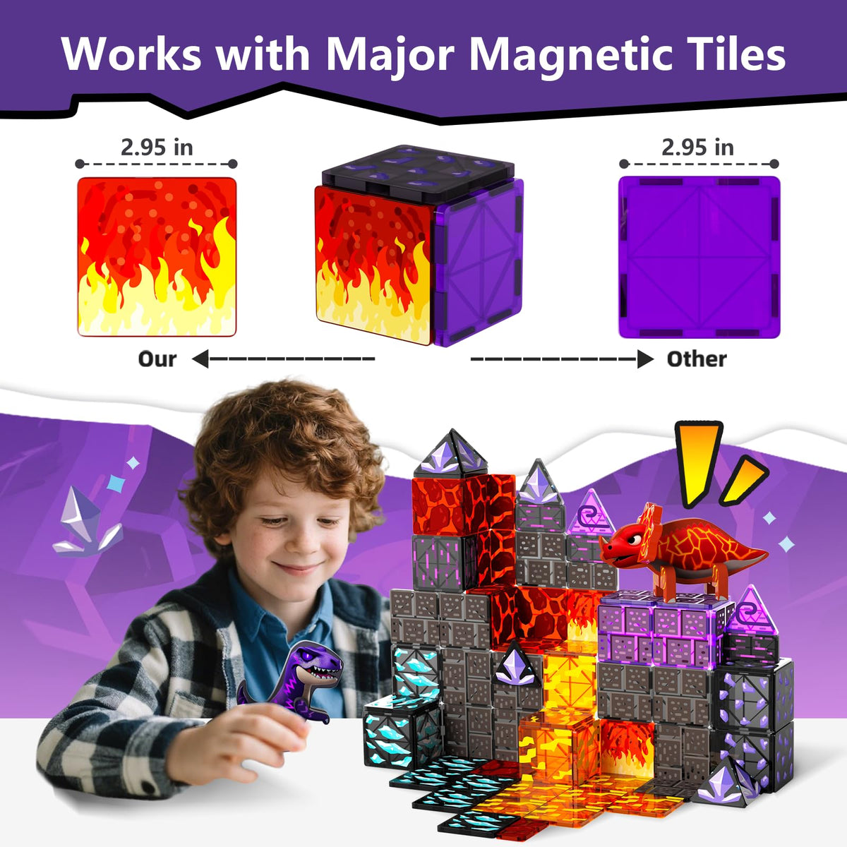 GobiDex magnetic tiles provide secure connections for stable volcano scenes