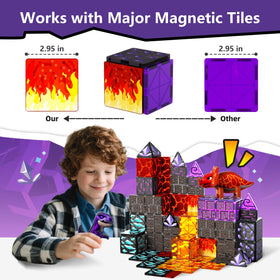 GobiDex magnetic tiles provide secure connections for stable volcano scenes