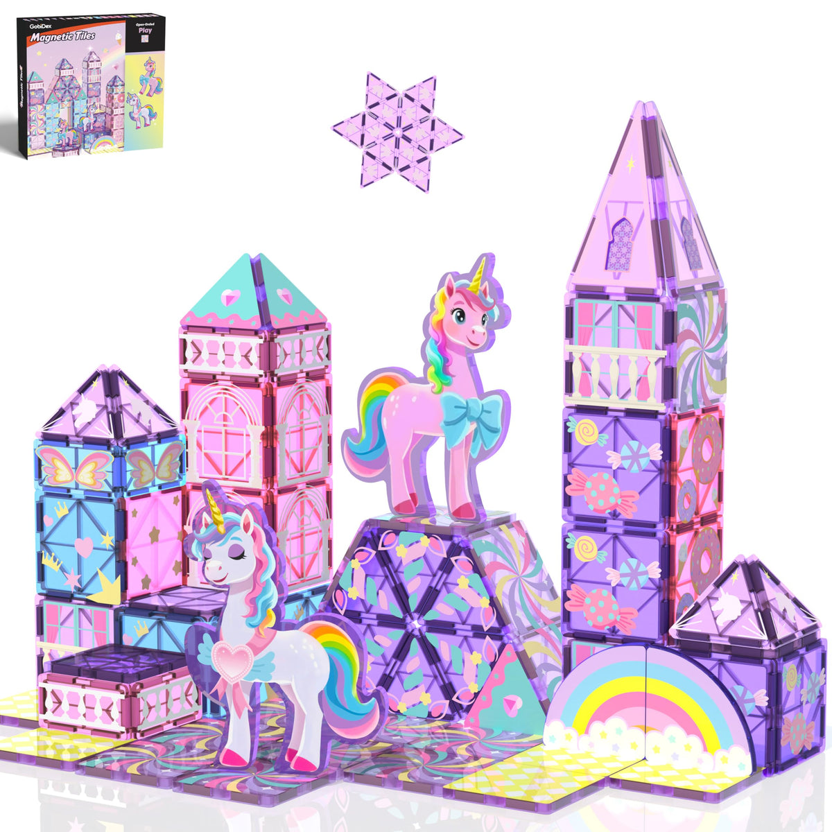 GobiDex unicorn castle magnets spark imaginative play and storytelling.
