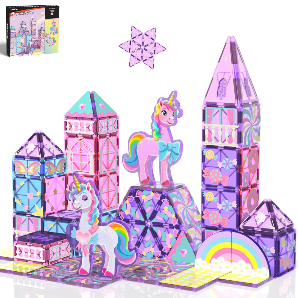 GobiDex unicorn castle magnets spark imaginative play and storytelling.