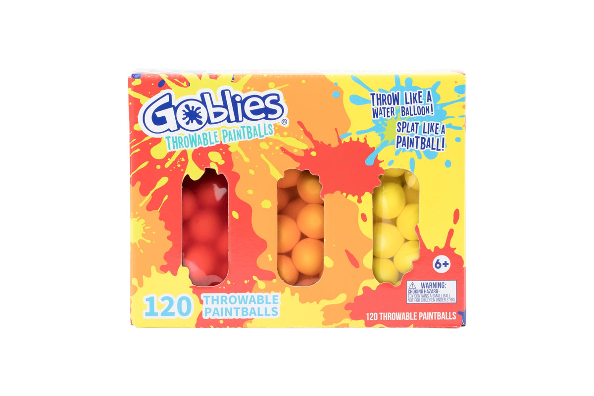 Goblies liquid-packaging ready for immediate outdoor play.